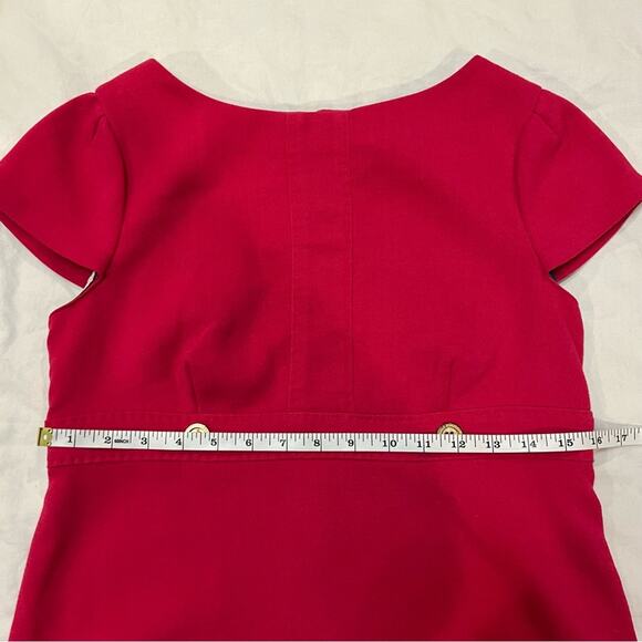 Lilly Pulitzer Pink Sheath Dress with Gold Button Accents sz 2 - Picture 7 of 11